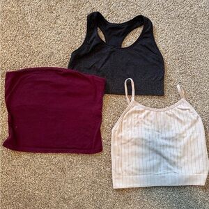 Stylish Women's Tops Set - Black, Burgundy, and Cream